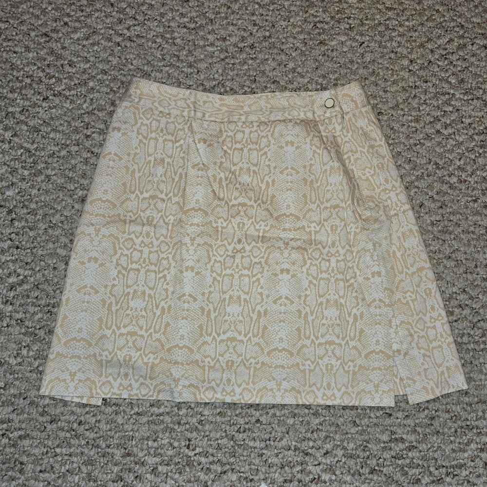 EP Pro Golf Skort  Light Beige Snake Print Lined Stretch Cotton Pockets Size 4